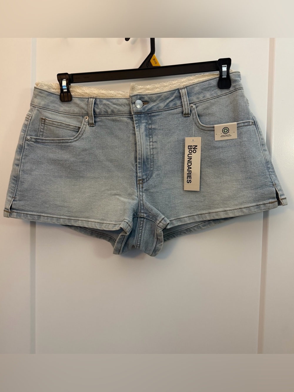 No Boundaries Denim Cutoff Shorts - Light Blue Wash